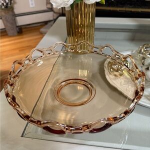 Lancaster Pink Depression Glass Bowl